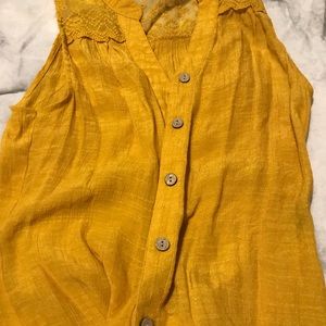 Yellow front tie top